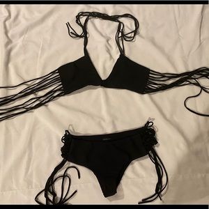 Mikoh Mykonos String Bikini Black Size Small